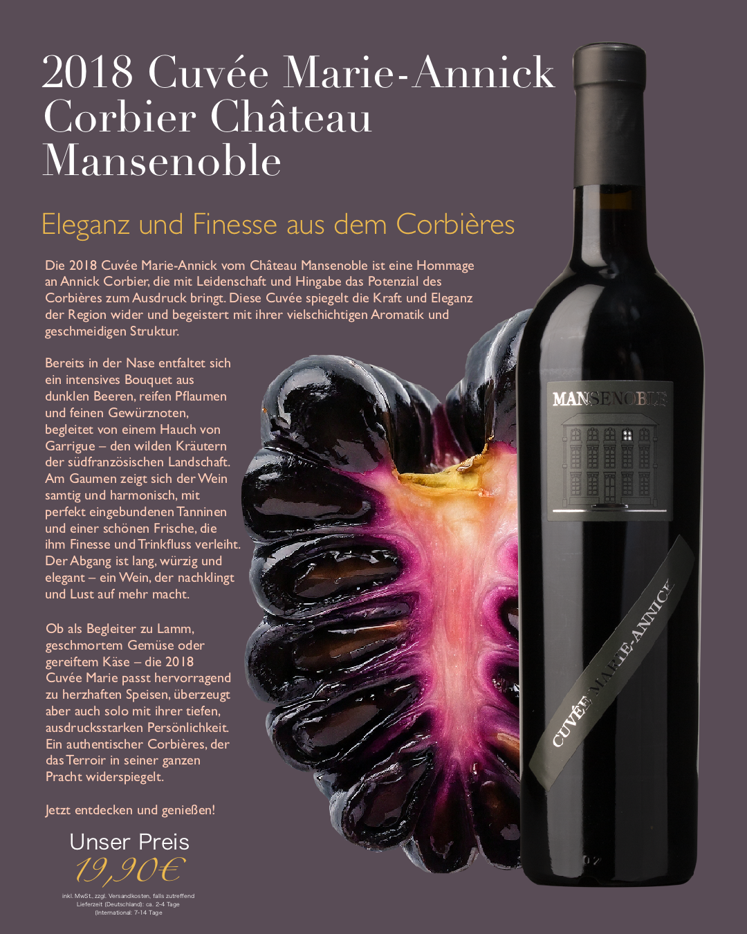 2018 Cuvee Marie - Annick Corbier Château Mansenoble