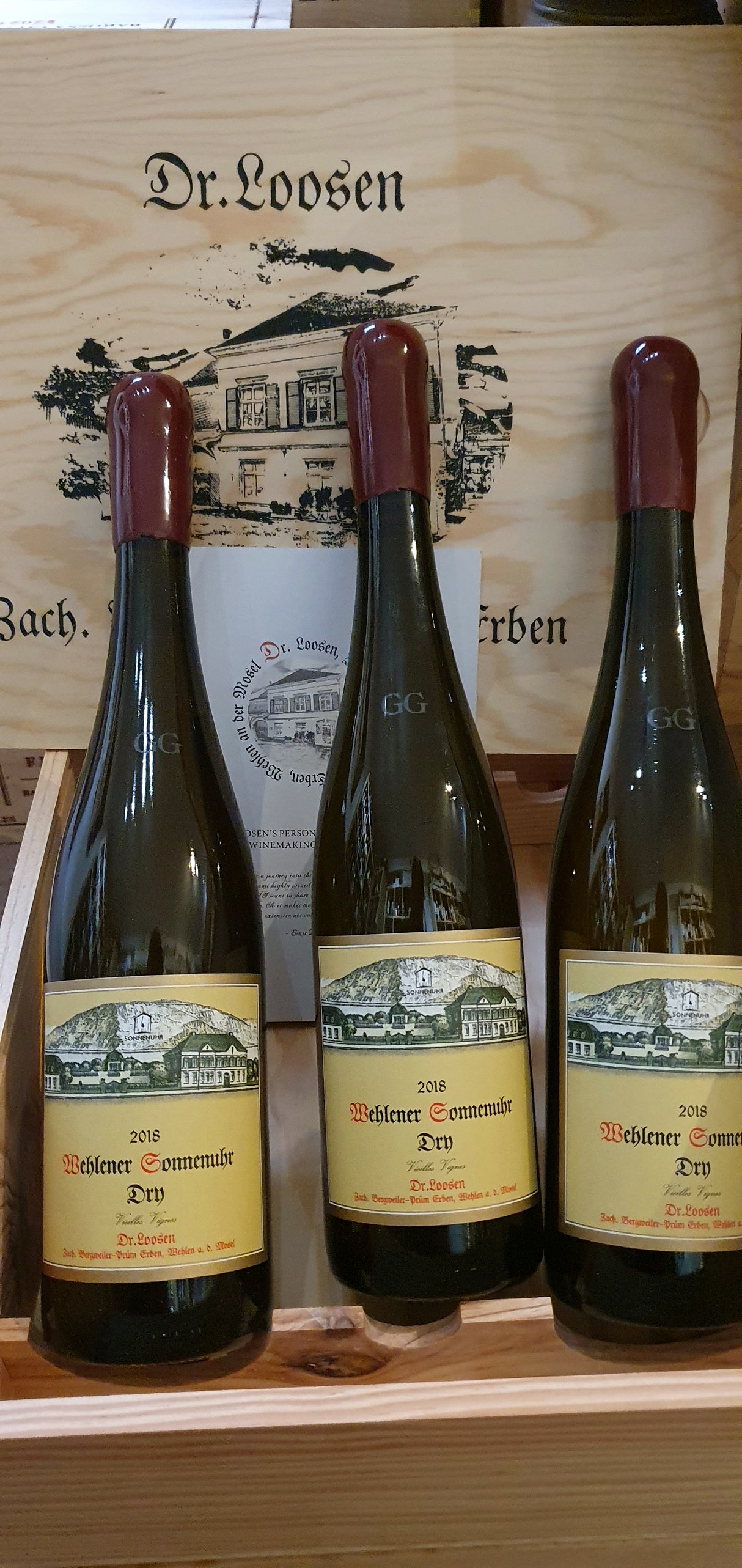 2018 Dr. Loosen Zach. Bergweiler-Prüm Erben Riesling Mosel Wehlener Sonnenuhr Vielles Vignes Dry -3er Holzkiste-