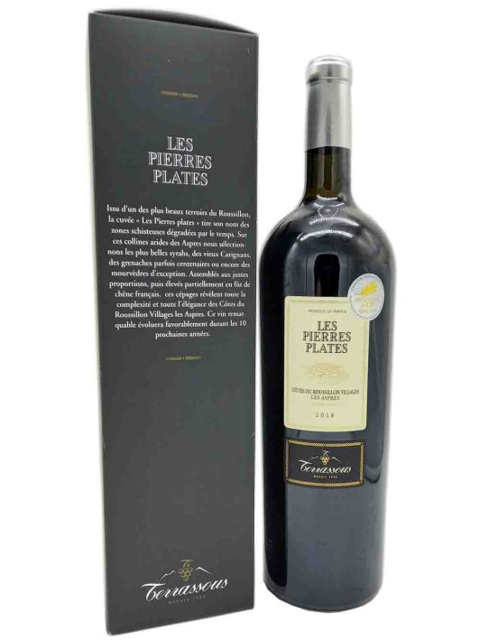 2018 Les Pierres Plates COtes du Roussilon Villages lrs Aspres rouge -1.5 Ltr-Magnum- Terrassous