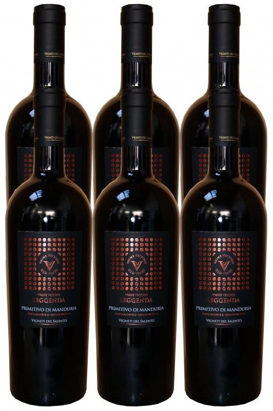 2019 Vigne Vecchie Leggenda Primitivo di Manduria Vigneti-Zabu-Farnese 6er Paket