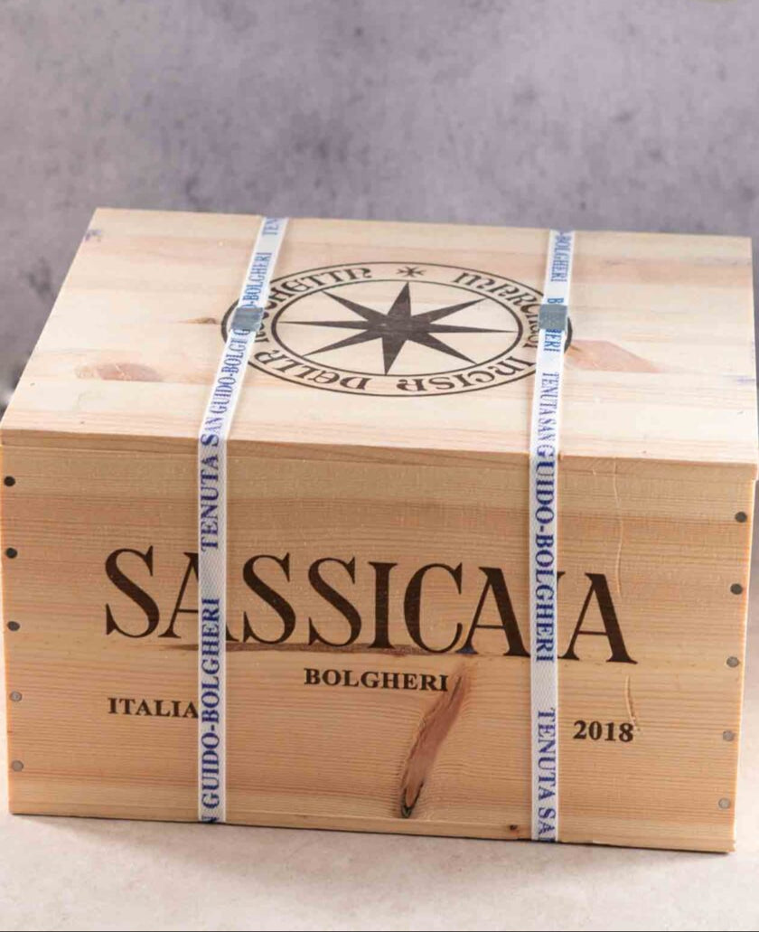 2018 Sassicaia -- In a wooden box of 6 San Guido 